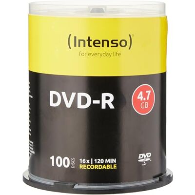 Intenso DVD-R 16x Speed 4,7 GB (100 lege dvd's) Intenso DVD-R 16x Speed 4,7 GB (100 lege dvd's)