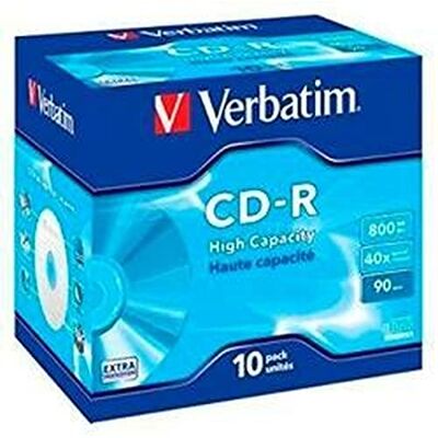 Verbatim 1 x 10 CD-R 90 / 800MB JC 48x snelheid, extra bescherming Verbatim 1 x 10 CD-R 90 / 800MB JC 48x snelheid, extra bescherming