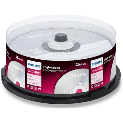 Philips DVD+RW 4,7 GB data/120 min. 4 x spindel van 25 Philips DVD+RW 4,7 GB data/120 min. 4 x spindel van 25