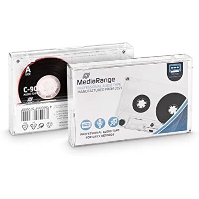 MediaRange Professionele audiocassette, C-90 I 90 min, type 1, normale bias, transparant MediaRange Professionele audiocassette, C-90 I 90 min, type 1, normale bias, transparant