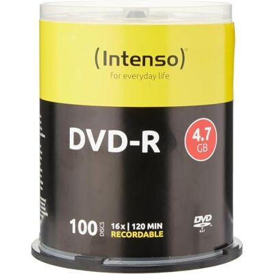 Intenso DVD-R 16x Speed 4,7 GB (100 lege dvd's) Intenso DVD-R 16x Speed 4,7 GB (100 lege dvd's)