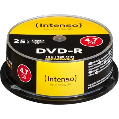Intenso DVD-R 25 stuks cake 4,7 GB 1 x 16 x 25 pinnen krasbestendig Intenso DVD-R 25 stuks cake 4,7 GB 1 x 16 x 25 pinnen krasbestendig