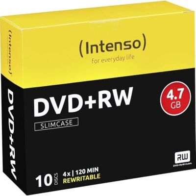 Intenso DVD+RW 10 x 4,7 GB ultradunne beschermhoes Intenso DVD+RW 10 x 4,7 GB ultradunne beschermhoes