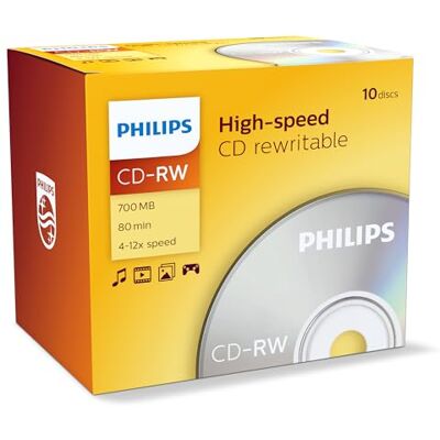 Philips 10 x CD-RW – 700 MB (80 min) 4 x – 12 x – geheugen medium Philips 10 x CD-RW – 700 MB (80 min) 4 x – 12 x – geheugen medium