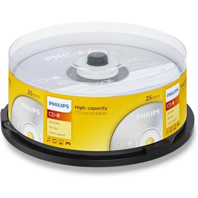 Philips 908210004641 CD-R 800 MB verpakking van 25 Philips 908210004641 CD-R 800 MB verpakking van 25