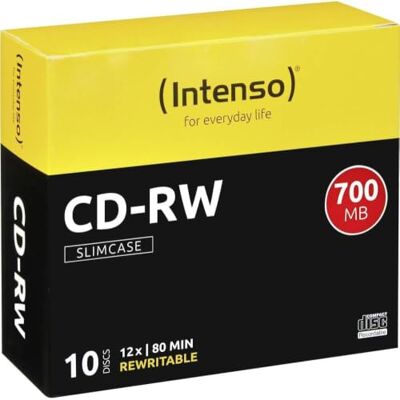 Intenso 2801622 CD-RW dekkingskaarten, 700 MB, RW, 12 snelheden, krasbestendig, 10 stuks Intenso 2801622 CD-RW dekkingskaarten, 700 MB, RW, 12 snelheden, krasbestendig, 10 stuks