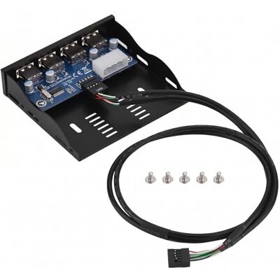 Bewinner Floppy frontpaneel, USB 2.0 floppy frontpaneel metalen constructie 3,5 inch USB 2.0 HUB 4-pins interface, plug and play, video-overdracht, muziek Bewinner Floppy frontpaneel, USB 2.0 floppy frontpaneel metalen constructie 3,5 inch USB 2.0 HUB 4-pins interface, plug and play, video-overdracht, muziek