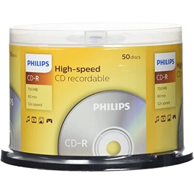 Philips CD-R ruw mes (700 MB datum/80 minuten, opname 52 x High Speed, pin 50) Philips CD-R ruw mes (700 MB datum/80 minuten, opname 52 x High Speed, pin 50)