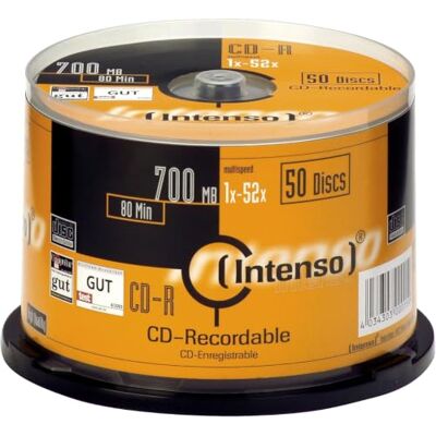 Intenso Blanco CD-R (snelheid 52x, 80min, 700MB, 50pins) Intenso Blanco CD-R (snelheid 52x, 80min, 700MB, 50pins)