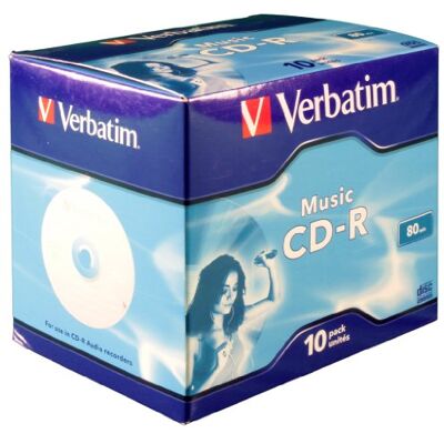 Verbatim 43365 Music CD-R 80 min/700 MB 16x, 10 stuks Jewelcase Verbatim 43365 Music CD-R 80 min/700 MB 16x, 10 stuks Jewelcase