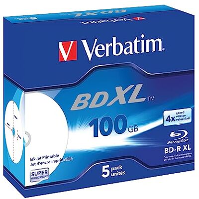 Verbatim BD-R XL 100 GB 4 x, 5 stuks Verbatim BD-R XL 100 GB 4 x, 5 stuks