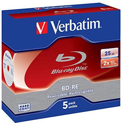 Verbatim 43615 BD-RE 2x, 5-pack, Blu-Ray, Optical Media Verbatim 43615 BD-RE 2x, 5-pack, Blu-Ray, Optical Media