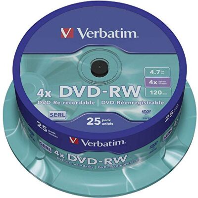 Verbatim 43639 DVD-RW 4,7 GB 25 stuks Verbatim 43639 DVD-RW 4,7 GB 25 stuks