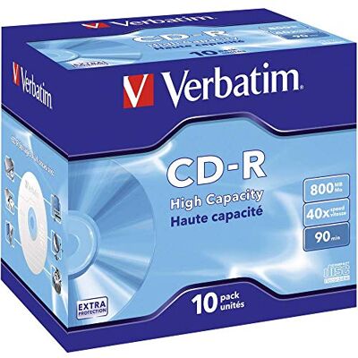 Verbatim 1 x 10 CD-R 90 / 800MB JC 48x snelheid, extra bescherming Verbatim 1 x 10 CD-R 90 / 800MB JC 48x snelheid, extra bescherming