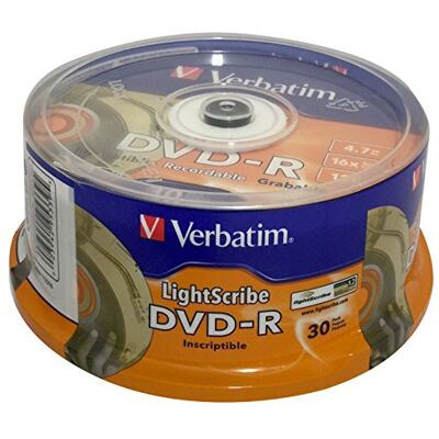 Verbatim DVD-R 4,7 GB 16 x LightScribe 30 pk Spindle Verbatim DVD-R 4,7 GB 16 x LightScribe 30 pk Spindle