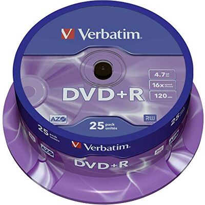 Verbatim DVD+R Pin 16x 4,7GB 25 stuks Verbatim DVD+R Pin 16x 4,7GB 25 stuks