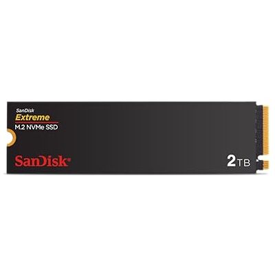 SanDisk Extreme SSD 2 TB, interne SSD-harde schijf, NVMe M.2 2280 SSD, snelheden tot 5150 MB/s, PCIe Gen 4 NVMe, SSD harde schijf SanDisk Extreme SSD 2 TB, interne SSD-harde schijf, NVMe M.2 2280 SSD, snelheden tot 5150 MB/s, PCIe Gen 4 NVMe, SSD harde schijf