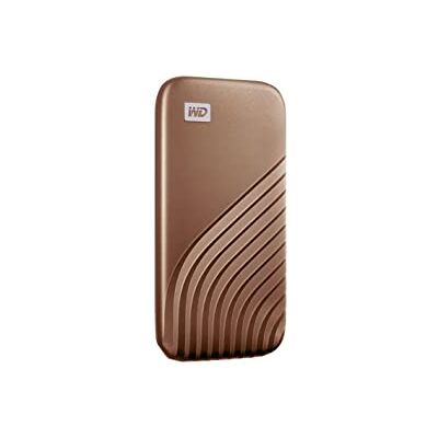 Western Digital WD My Passport SSD 1TB externe SSD harde schijf met NVMe-technologie, USB-C leessnelheid tot 1050 MB/s en schrijfsnelheden tot 1000 MB/s, goud Western Digital WD My Passport SSD 1TB externe SSD harde schijf met NVMe-technologie, USB-C leessnelheid tot 1050 MB/s en schrijfsnelheden tot 1000 MB/s, goud