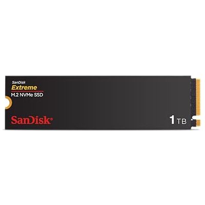 SanDisk Extreme 1TB M.2 NVMe SSD, interne SSD, PCIe Gen4, tot 5150 MB/s snelheid, M.2 2280, nCache Technologie, SanDisk Extreme 1TB M.2 NVMe SSD, interne SSD, PCIe Gen4, tot 5150 MB/s snelheid, M.2 2280, nCache Technologie,