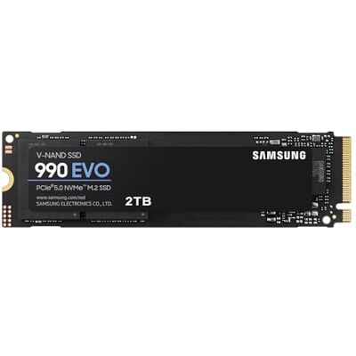 Samsung Interne SSD 990 EVO MZ-V9E2T0BW, NVMe 2.0, PCIe 4.0 x4/5.0 x2, 2 TB, ideaal voor gaming en kantoor Samsung Interne SSD 990 EVO MZ-V9E2T0BW, NVMe 2.0, PCIe 4.0 x4/5.0 x2, 2 TB, ideaal voor gaming en kantoor