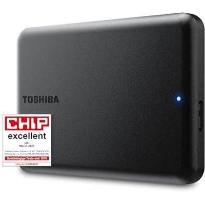 Toshiba Canvio Partner HDTB520EK3AB 2,5 inch draagbare externe harde schijf, USB 3.2, compatibel met Mac en Windows Toshiba Canvio Partner HDTB520EK3AB 2,5 inch draagbare externe harde schijf, USB 3.2, compatibel met Mac en Windows