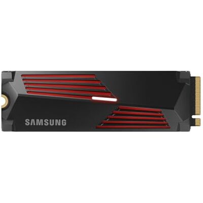 Samsung MZ-V9P1T0CW 990 PRO NVMe M.2 SSD met Heatsink, 1 TB, PCIe 4.0, 7450 MB/s lezen, 6900 MB/s schrijven, interne SSD voor pc/gameconsole en videobewerking Samsung MZ-V9P1T0CW 990 PRO NVMe M.2 SSD met Heatsink, 1 TB, PCIe 4.0, 7450 MB/s lezen, 6900 MB/s schrijven, interne SSD voor pc/gameconsole en videobewerking