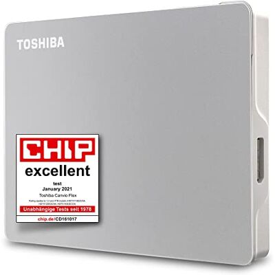 Toshiba 1 TB Canvio Flex draagbare externe harde schijf voor Mac, Windows PC en Tablet use, compatibel met de meeste USB-C en USB-A-apparaten, zilver (HDTX110ESCAA) Toshiba 1 TB Canvio Flex draagbare externe harde schijf voor Mac, Windows PC en Tablet use, compatibel met de meeste USB-C en USB-A-apparaten, zilver (HDTX110ESCAA)