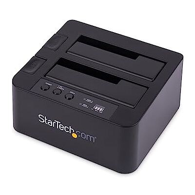 StarTech . com Standalone HDD-duplicator, USB 3.0 externe dubbele bay (5 Gbps) / eSATA naar 2,5/3,5 inch SATA III HDD/SSD klonen/kopiëren, harde schijf docking, klonen/ophalen StarTech . com Standalone HDD-duplicator, USB 3.0 externe dubbele bay (5 Gbps) / eSATA naar 2,5/3,5 inch SATA III HDD/SSD klonen/kopiëren, harde schijf docking, klonen/ophalen