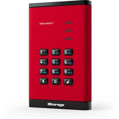 iStorage 4TB SSD harde schijf rood veilige draagbare SSD Wachtwoordbeveiligd Stof- en waterbestendig Hardware-encryptie iStorage 4TB SSD harde schijf rood veilige draagbare SSD Wachtwoordbeveiligd Stof- en waterbestendig Hardware-encryptie