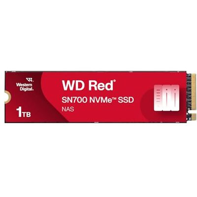 Western Digital WD Red SN700 1TB NVMe SSD voor NAS-apparaten, met robuuste systeemrespons en buitengewone I/O-prestaties Western Digital WD Red SN700 1TB NVMe SSD voor NAS-apparaten, met robuuste systeemrespons en buitengewone I/O-prestaties