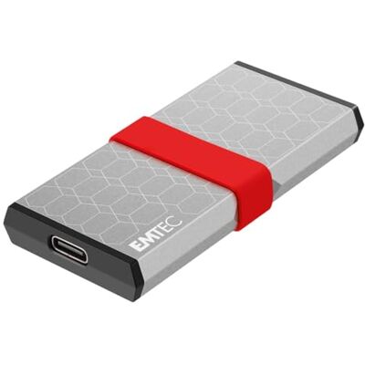 EMTEC Draagbare SSD X205 Mini 512GB Tot 1100MB/s lezen USB-C 3.2 Gen2 Aluminium behuizing Compact en lichtgewicht Hoge overdrachtssnelheid EMTEC Draagbare SSD X205 Mini 512GB Tot 1100MB/s lezen USB-C 3.2 Gen2 Aluminium behuizing Compact en lichtgewicht Hoge overdrachtssnelheid