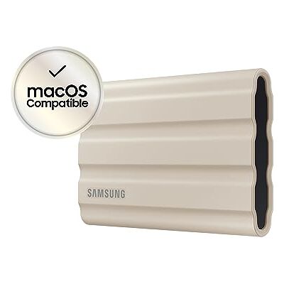 Samsung T7 Shield draagbare externe SSD, Beige, 2Tb, schok-, water- en stofbestendig, snelheid tot 1050MB/s Samsung T7 Shield draagbare externe SSD, Beige, 2Tb, schok-, water- en stofbestendig, snelheid tot 1050MB/s