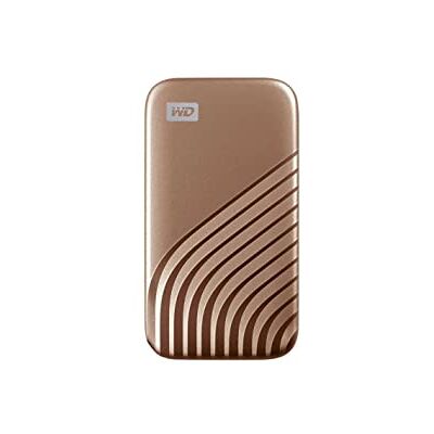 Western Digital WD My Passport SSD 500GB externe SSD harde schijf met NVMe-technologie, USB-C leessnelheid, tot 1050 MB/s leessnelheid en tot 1000 MB/s schrijfsnelheid, goud Western Digital WD My Passport SSD 500GB externe SSD harde schijf met NVMe-technologie, USB-C leessnelheid, tot 1050 MB/s leessnelheid en tot 1000 MB/s schrijfsnelheid, goud