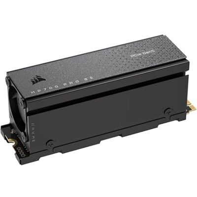 Corsair MP700 PRO SE met koeler 2TB PCIe 5.0 x4 NVMe 2.0 M.2 SSD M.2 2280 Sequentiële weergave tot 14.000 MB/s NAND 3D TLC met hoge dichtheid zwart Corsair MP700 PRO SE met koeler 2TB PCIe 5.0 x4 NVMe 2.0 M.2 SSD M.2 2280 Sequentiële weergave tot 14.000 MB/s NAND 3D TLC met hoge dichtheid zwart