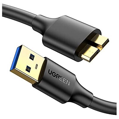 UGREEN Kabel USB 3.0 stekker A naar Micro B harde schijf kabel, 0,5 m Compatibel met USB-harde schijf behuizing Western Digital My Passport Elements My Book Toshiba Canvio Basics Seagate Maxtor UGREEN Kabel USB 3.0 stekker A naar Micro B harde schijf kabel, 0,5 m Compatibel met USB-harde schijf behuizing Western Digital My Passport Elements My Book Toshiba Canvio Basics Seagate Maxtor