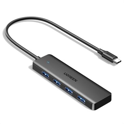 UGREEN USB C naar 4 USB 3.0 Ultra Slim Multiport USB Hub (15 cm) Hoge snelheid overdracht, 5 Gbps, compatibel met MacBook iMac Surface XPS PC Laptop harde schijf toetsenbord muis UGREEN USB C naar 4 USB 3.0 Ultra Slim Multiport USB Hub (15 cm) Hoge snelheid overdracht, 5 Gbps, compatibel met MacBook iMac Surface XPS PC Laptop harde schijf toetsenbord muis