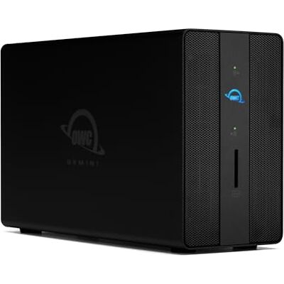 OWC Gemini Thunderbolt-dockingstation en externe RAID-opslag met dubbele bay voor 2,5 of 3,5 inch SATA of U.2 schijven OWC Gemini Thunderbolt-dockingstation en externe RAID-opslag met dubbele bay voor 2,5 of 3,5 inch SATA of U.2 schijven
