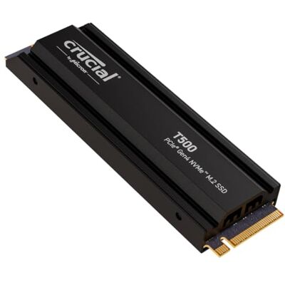 Crucial T500 SSD 2TB PCIe Gen4 NVMe M.2 PS5 interne Gaming SSD met koellichaam, tot 7400 MB/s, compatibel met PlayStation 5, TLC NAND, laptop en desktop CT2000T500SSD5 Crucial T500 SSD 2TB PCIe Gen4 NVMe M.2 PS5 interne Gaming SSD met koellichaam, tot 7400 MB/s, compatibel met PlayStation 5, TLC NAND, laptop en desktop CT2000T500SSD5