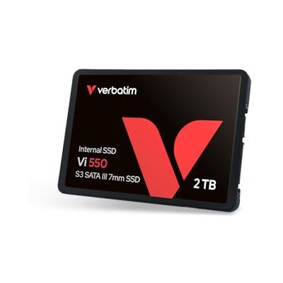 Verbatim Vi550 S3 SSD, interne SSD met 2 TB gegevensopslag, Solid State Drive met 2,5 inch SATA III interface en 3D NAND technologie, zwart Verbatim Vi550 S3 SSD, interne SSD met 2 TB gegevensopslag, Solid State Drive met 2,5 inch SATA III interface en 3D NAND technologie, zwart