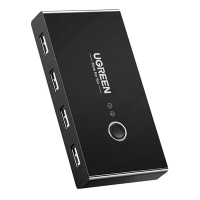 UGREEN USB 2.0 Switch, 2 in 4 output Sharing Switch KVM Switch met 2 USB 2.0 kabels voor printer, scanners, externe harde schijven, enz. 2 PC Partagent 4 Périphériques, Compatible avec Clavier, Souris, Disque Dur, Externe Imprimante, Scanner, Câbles Inc UGREEN USB 2.0 Switch, 2 in 4 output Sharing Switch KVM Switch met 2 USB 2.0 kabels voor printer, scanners, externe harde schijven, enz. 2 PC Partagent 4 Périphériques, Compatible avec Clavier, Souris, Disque Dur, Externe Imprimante, Scanner, Câbles Inc