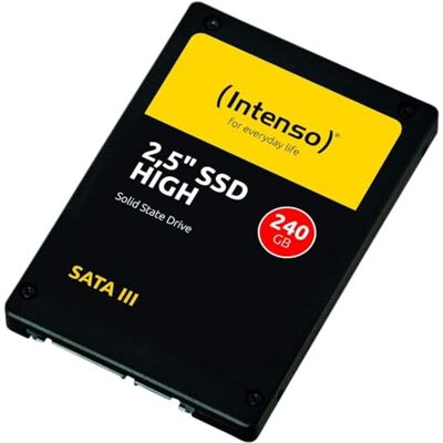 Intenso interne SSD 240 GB, High Performance, 6,3 cm, Sata III, 500 MB/s, zwart Intenso interne SSD 240 GB, High Performance, 6,3 cm, Sata III, 500 MB/s, zwart