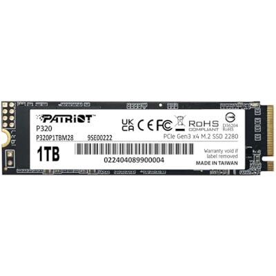Patriot Memory Patriot P320 1TB SSD intern NVMe PCIe Gen 3x4 M.2 2280 Solid State Formaat: M.2 2280; Interface: PCIe Gen 3x4 Patriot Memory Patriot P320 1TB SSD intern NVMe PCIe Gen 3x4 M.2 2280 Solid State Formaat: M.2 2280; Interface: PCIe Gen 3x4