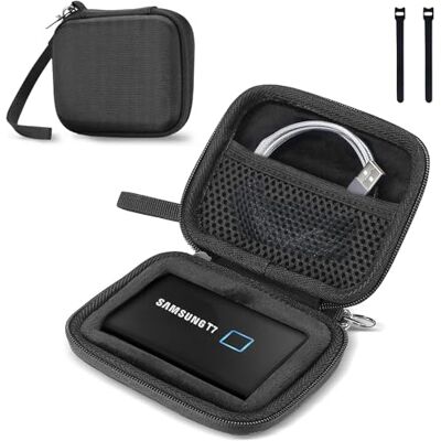 ProCase Beschermhoes voor Samsung T7 / T7 Touch/ T7 Shield draagbare SSD, met 2 bevestigingsmiddelen beschermhoes SM externe harde schijf 250 GB, 500 GB, 1 TB en 2 TB, schokbestendig met net voor accessoires ProCase Beschermhoes voor Samsung T7 / T7 Touch/ T7 Shield draagbare SSD, met 2 bevestigingsmiddelen beschermhoes SM externe harde schijf 250 GB, 500 GB, 1 TB en 2 TB, schokbestendig met net voor accessoires