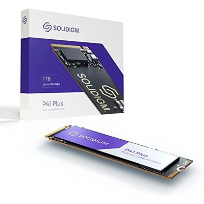 Solidigm ™ P41 Plus Series interne SSD harde schijf 1TB GEN 4 NVMe 4.0 x4 M.2 SSD 2280 3D NAND interne SSD harde schijf (1 TB, M.2 80 mm, PCIe 4.0 x4) Solidigm ™ P41 Plus Series interne SSD harde schijf 1TB GEN 4 NVMe 4.0 x4 M.2 SSD 2280 3D NAND interne SSD harde schijf (1 TB, M.2 80 mm, PCIe 4.0 x4)