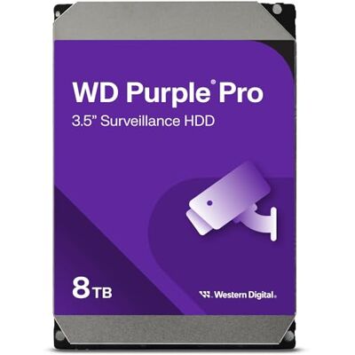 Western Digital WD Purple Pro interne harde schijf Smart Video 3,5 inch 8 TB, AllFrame-technologie, 550 TB/jaar, 256 MB cache, 7200 rpm, Western Digital WD Purple Pro interne harde schijf Smart Video 3,5 inch 8 TB, AllFrame-technologie, 550 TB/jaar, 256 MB cache, 7200 rpm,