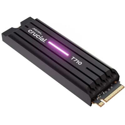 Crucial T710 SSD 2TB PCIe 5.0 x4 Gen5 NVMe M.2 interne SSD met koellichaam, lezen tot 14500 MB/s, schrijven tot 13800 MB/s, desktopcomputer en PS5, TLC NAND CT2000T710SSD5-01 Crucial T710 SSD 2TB PCIe 5.0 x4 Gen5 NVMe M.2 interne SSD met koellichaam, lezen tot 14500 MB/s, schrijven tot 13800 MB/s, desktopcomputer en PS5, TLC NAND CT2000T710SSD5-01