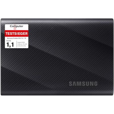 Samsung Externe SSD T9, draagbaar, 1 TB, lees-/schrijfsnelheden tot 2000 MB/s¹, USB 3.2 Gen 2x2, compatibel met Mac, PC, Android en 12K camera's, zwart, MU-PG1T0B/EU Samsung Externe SSD T9, draagbaar, 1 TB, lees-/schrijfsnelheden tot 2000 MB/s¹, USB 3.2 Gen 2x2, compatibel met Mac, PC, Android en 12K camera's, zwart, MU-PG1T0B/EU