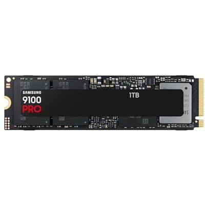 Samsung MZ-VAP1T0BW 9100 PRO NVMe M.2 SSD, 1 TB, PCIe 5.0, 14.700 MB/s lezen, 13.300 MB/s schrijven, interne SSD voor games, videobewerking en AI, zwart Samsung MZ-VAP1T0BW 9100 PRO NVMe M.2 SSD, 1 TB, PCIe 5.0, 14.700 MB/s lezen, 13.300 MB/s schrijven, interne SSD voor games, videobewerking en AI, zwart