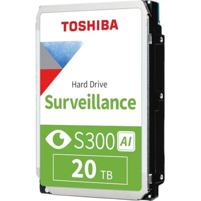 Toshiba S300 Surveillance AI 20TB 3,5" SATA HDD 7200RPM 512MB Cache CMR Toshiba S300 Surveillance AI 20TB 3,5" SATA HDD 7200RPM 512MB Cache CMR