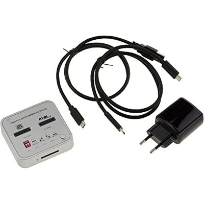 KALEA-INFORMATIQUE Docking Station voor M2 SATA SSD en M.2 NVMe SSD. Dock USB 3.2 Gen2 10 GB met KLONING functie en SD Express Drive KALEA-INFORMATIQUE Docking Station voor M2 SATA SSD en M.2 NVMe SSD. Dock USB 3.2 Gen2 10 GB met KLONING functie en SD Express Drive